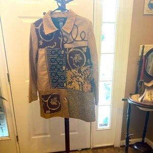 VINTAGE ALLURE TAPESTRY STYLE JACKET SIZE S SEE MEASUREMENTS